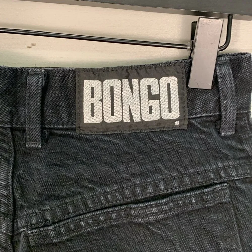 Vintage bongo black denim cut off high waist jeans shorts women’s size 5 cotton